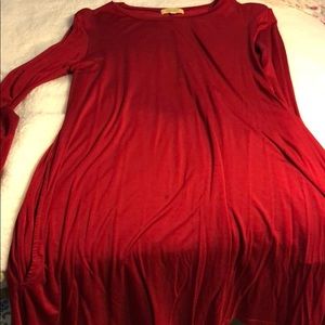 Red piko dress